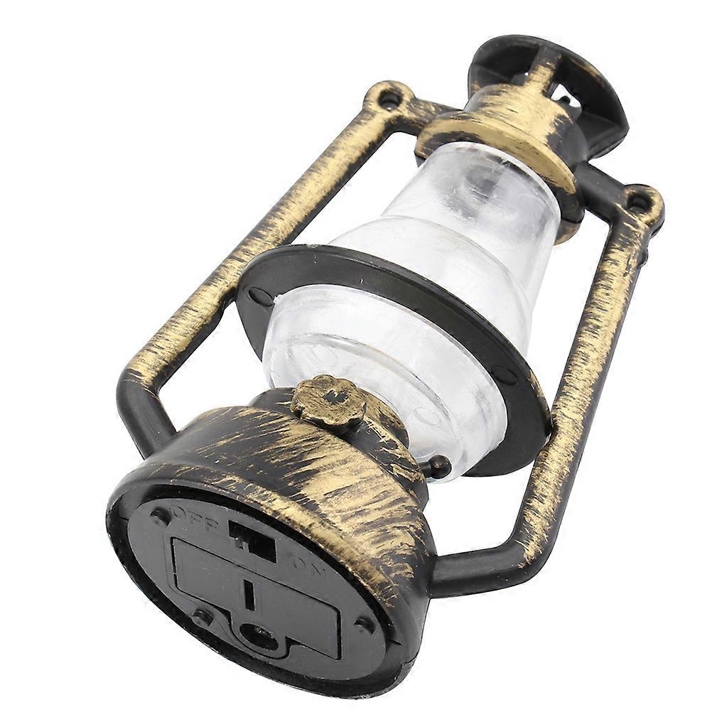 Mini Lamp Model Luminescent Kerosene Lamp for Decor 3Pcs Brown