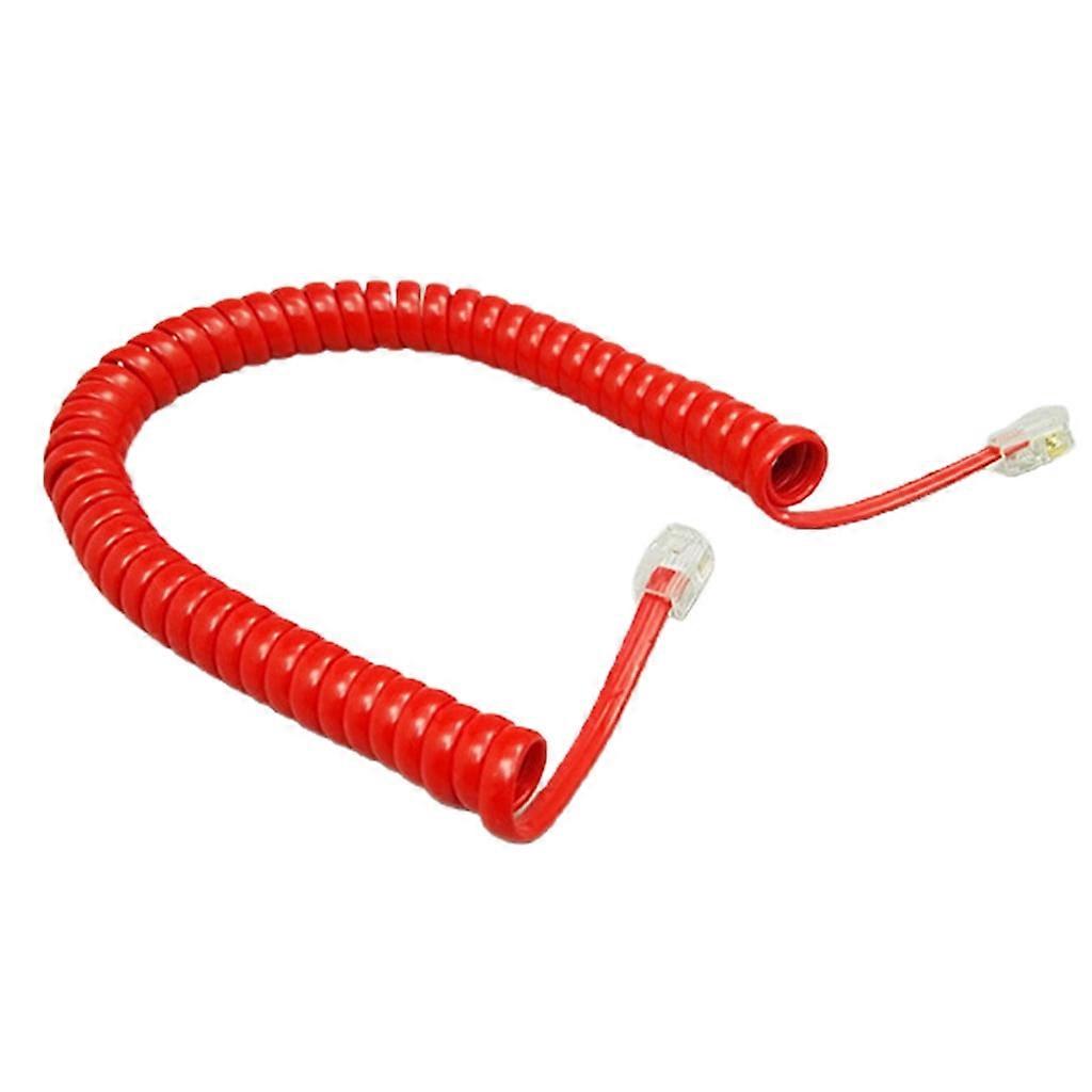 Four-core Telephone Handset Cable Cord 6Ft Modular Coiled Telephone Handset Cord Black/Red White Curly 1.85m/pc