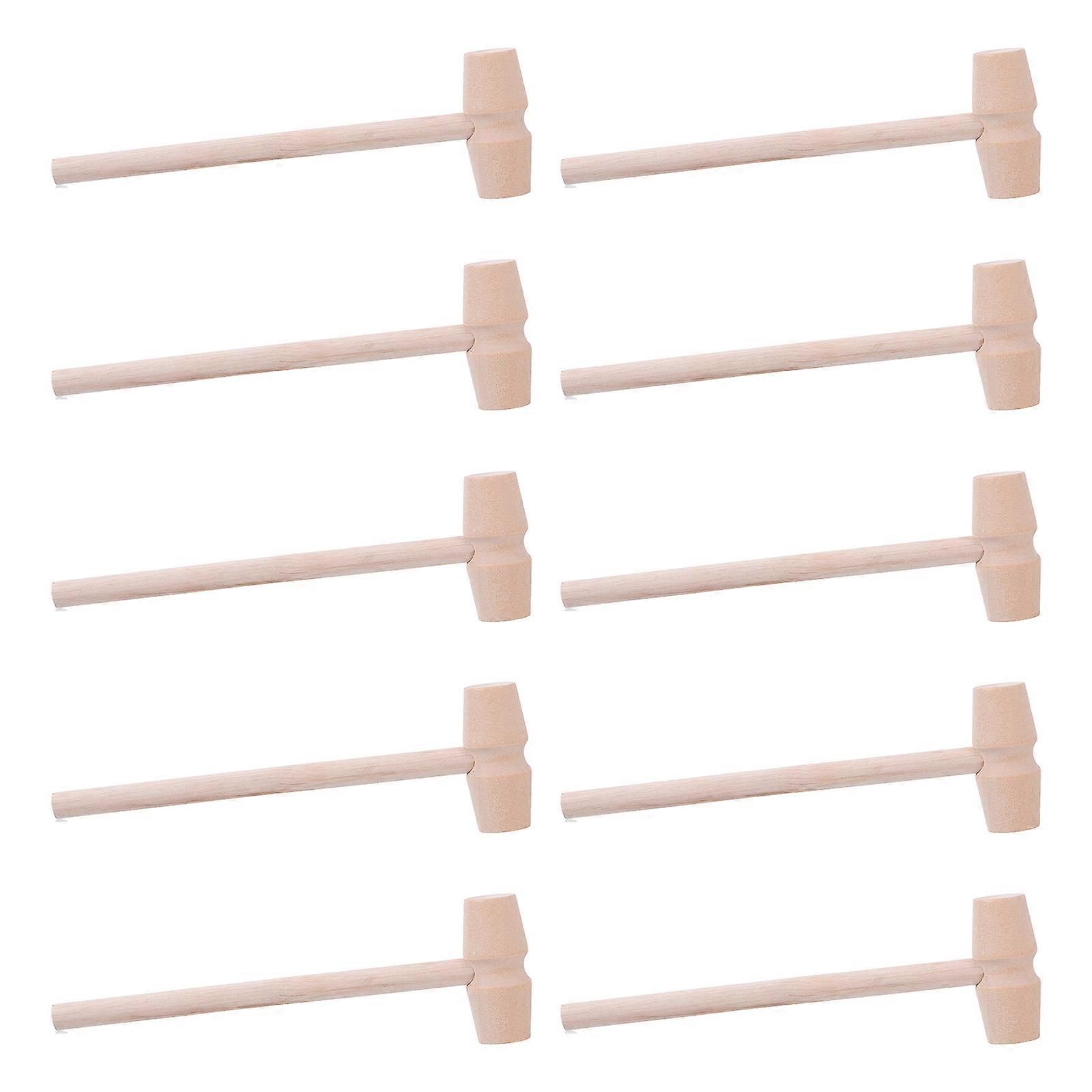 Wooden Hammer Multi Purpose for DIY Use 10Pcs Chocolate Wood Hammers