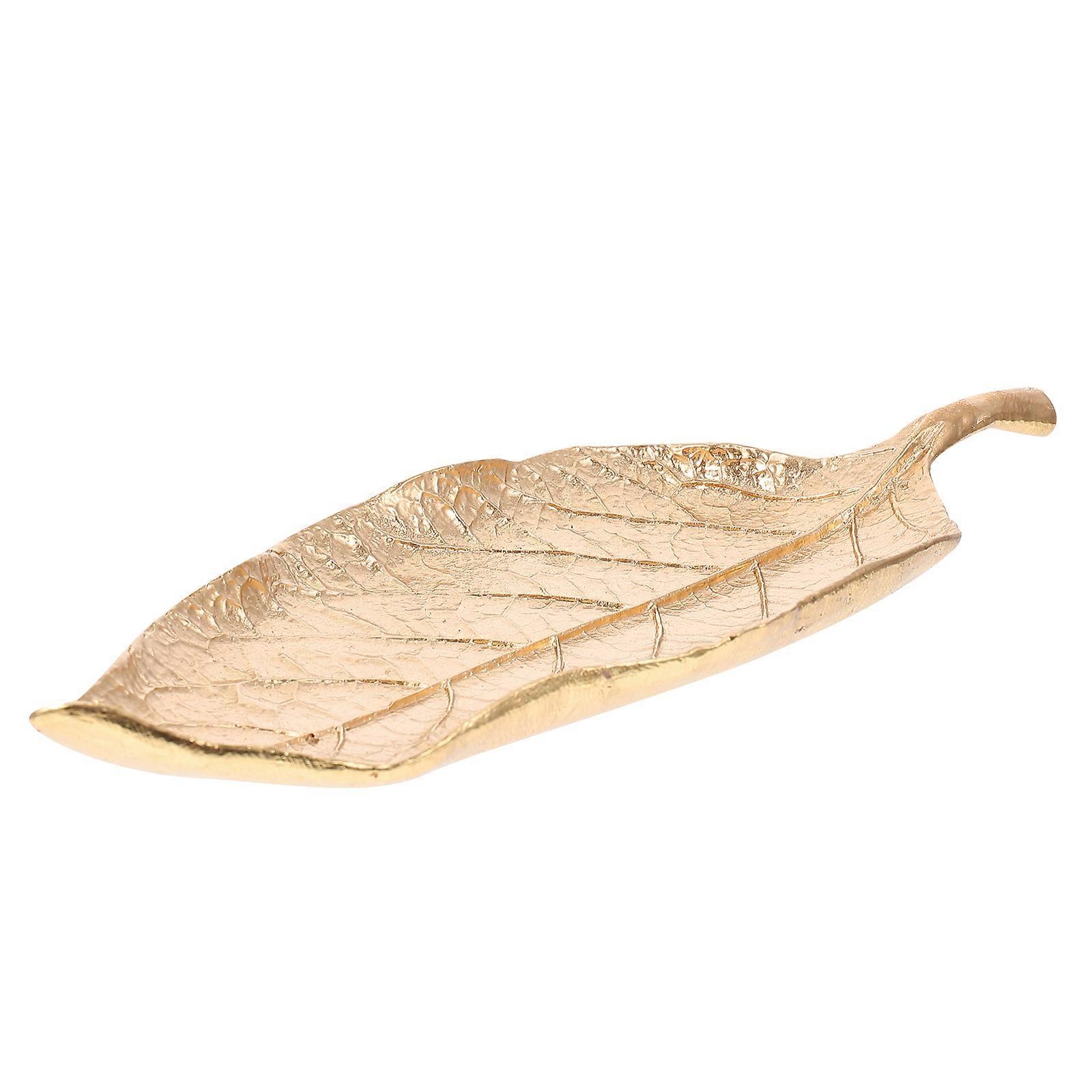 Jewelry Tray Golden for Decorative Storage 2Pcs Practical Leaf Display