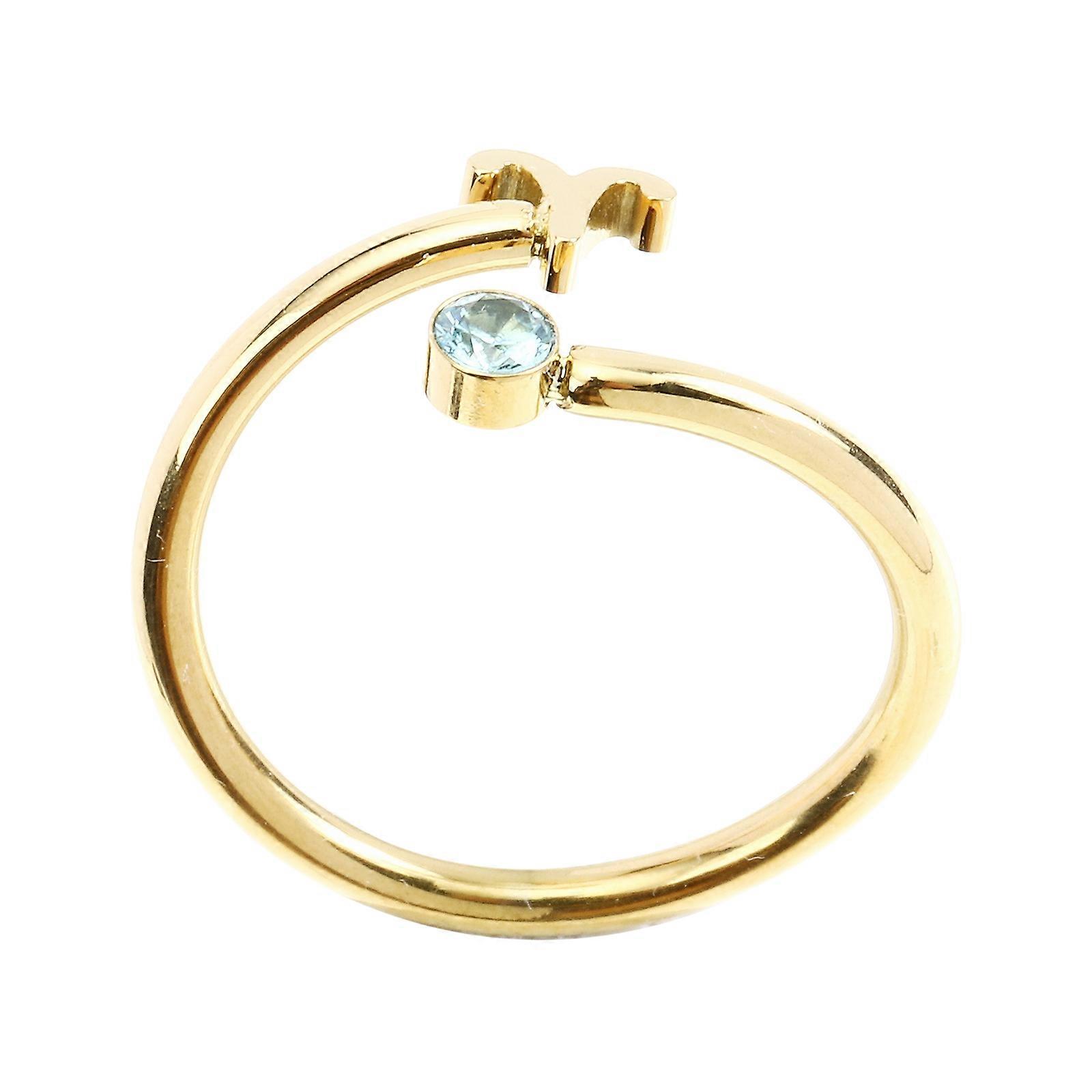 White Aries Zodiac Ring for Women with Sparkly Zircon Adjustable