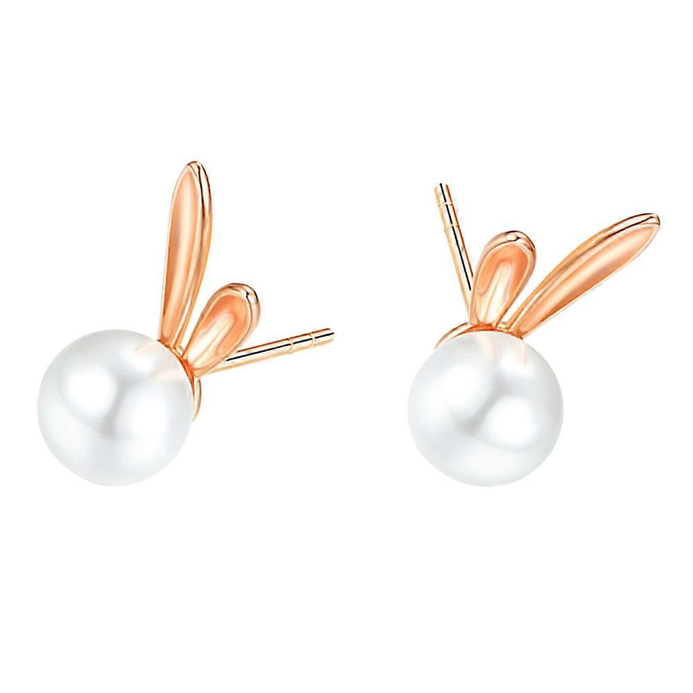 Statement Pearl Rabbit Earrings for Decoration 4Pairs White Studs Set