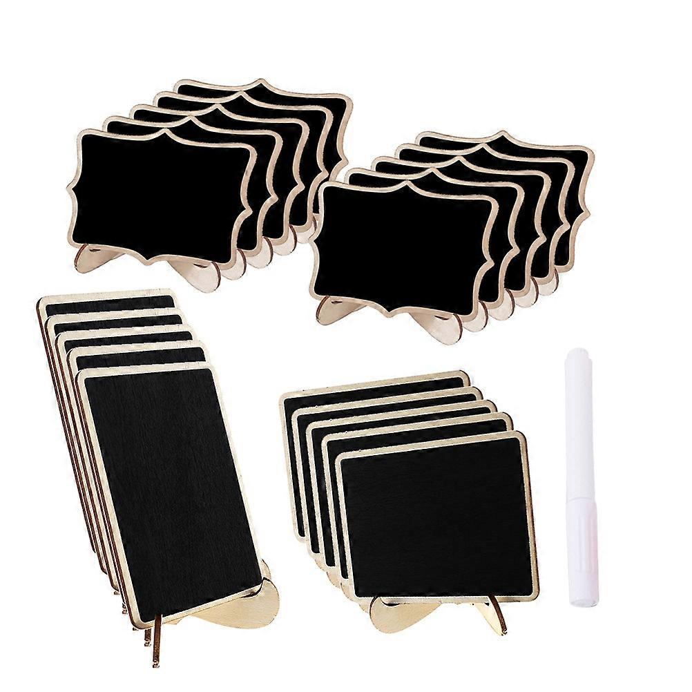 Mini Chalkboards Wood Signs for Decor Use Black 40Pcs Set
