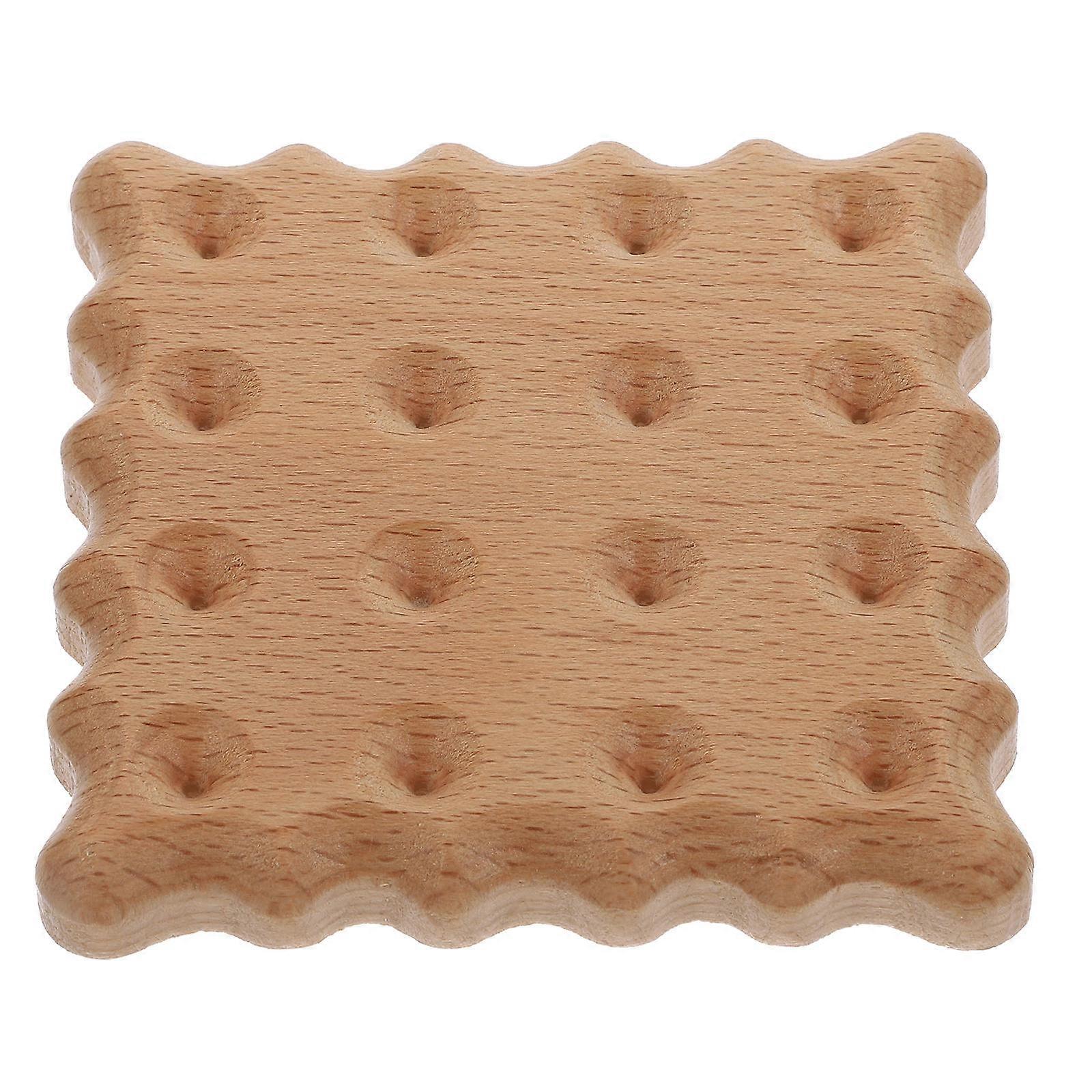 Wooden Cup Mat Heat Resistant Cup Cushion Function 6Pcs Beige Shape