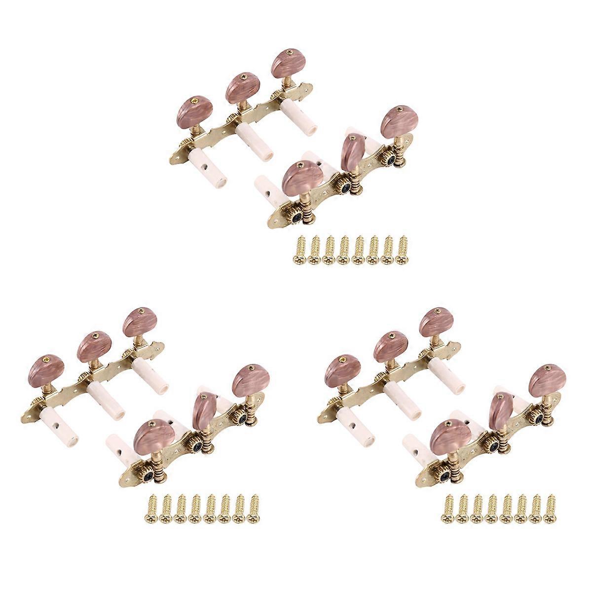 Stämskruvar för vänster höger gitarrsträngar, rödbruna