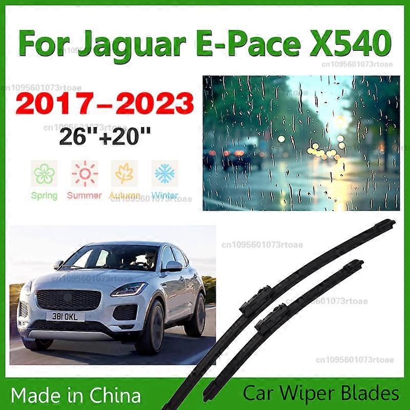 Applies to 2PCS For Jaguar E-Pace X540 2017 - 2023 Front Wiper Blades Windshield Windscreen Window Cutter Accessories 2020 2021 2022 26"20"