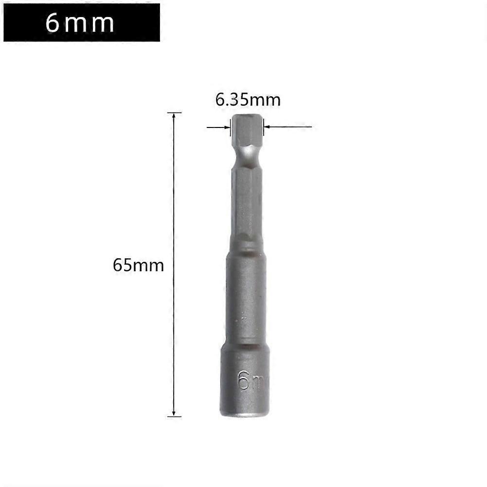 GLFSIL 65mm Long 5.5-19mm Hexagon Nut Driver Drill Bit Socket Wrench Extension Sleeve