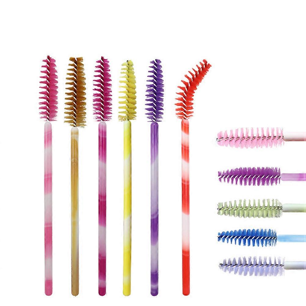 Eyelash Brush Nylon for Mascara Application with 100Pcs Brown Makeup Wands