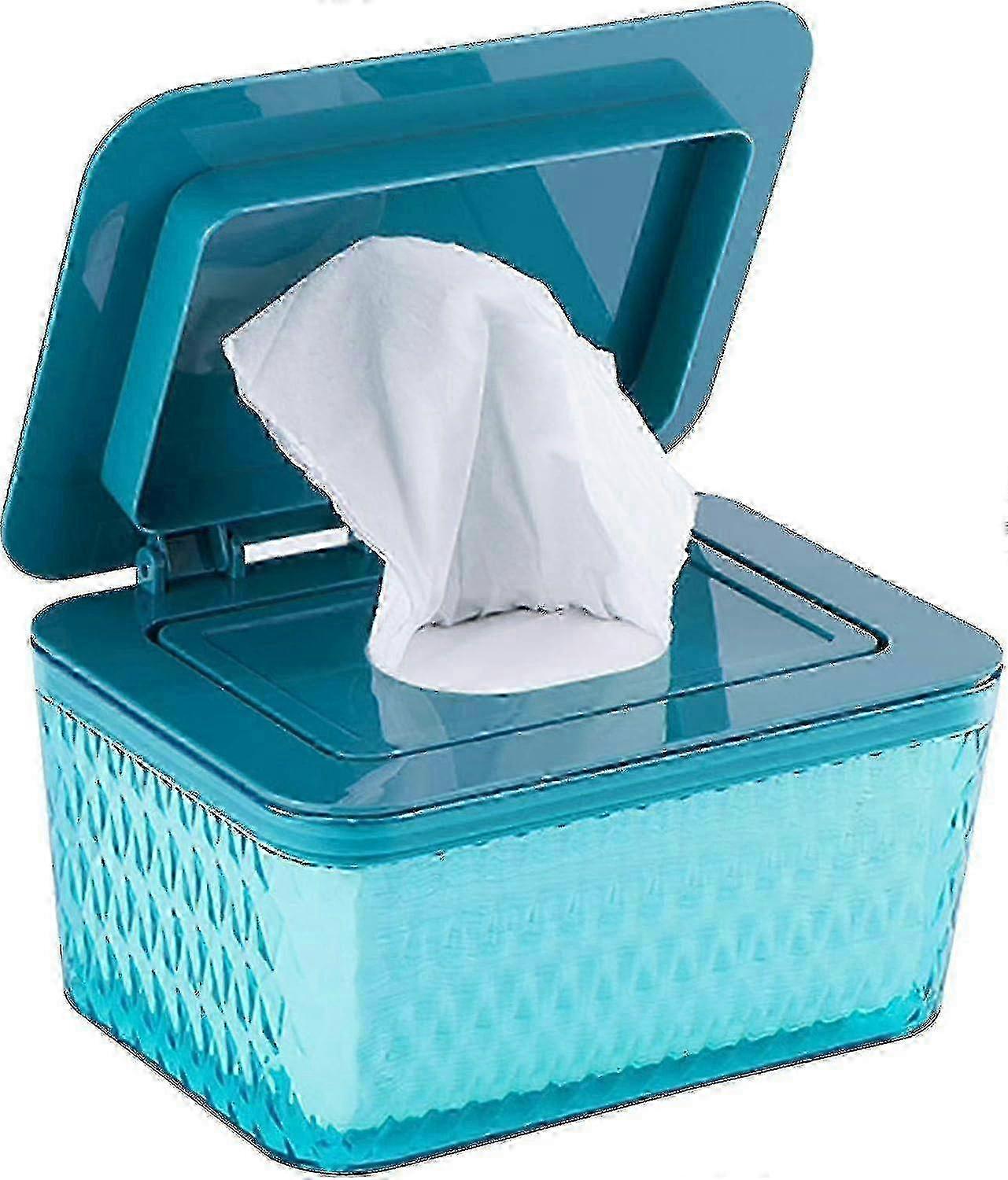 Waterproof Storage Box for Wet Wipes with a Sealed Lid Paper Towel Storage Solution for Dorms and Kitchens Dustproof Holder (blue) 25-26