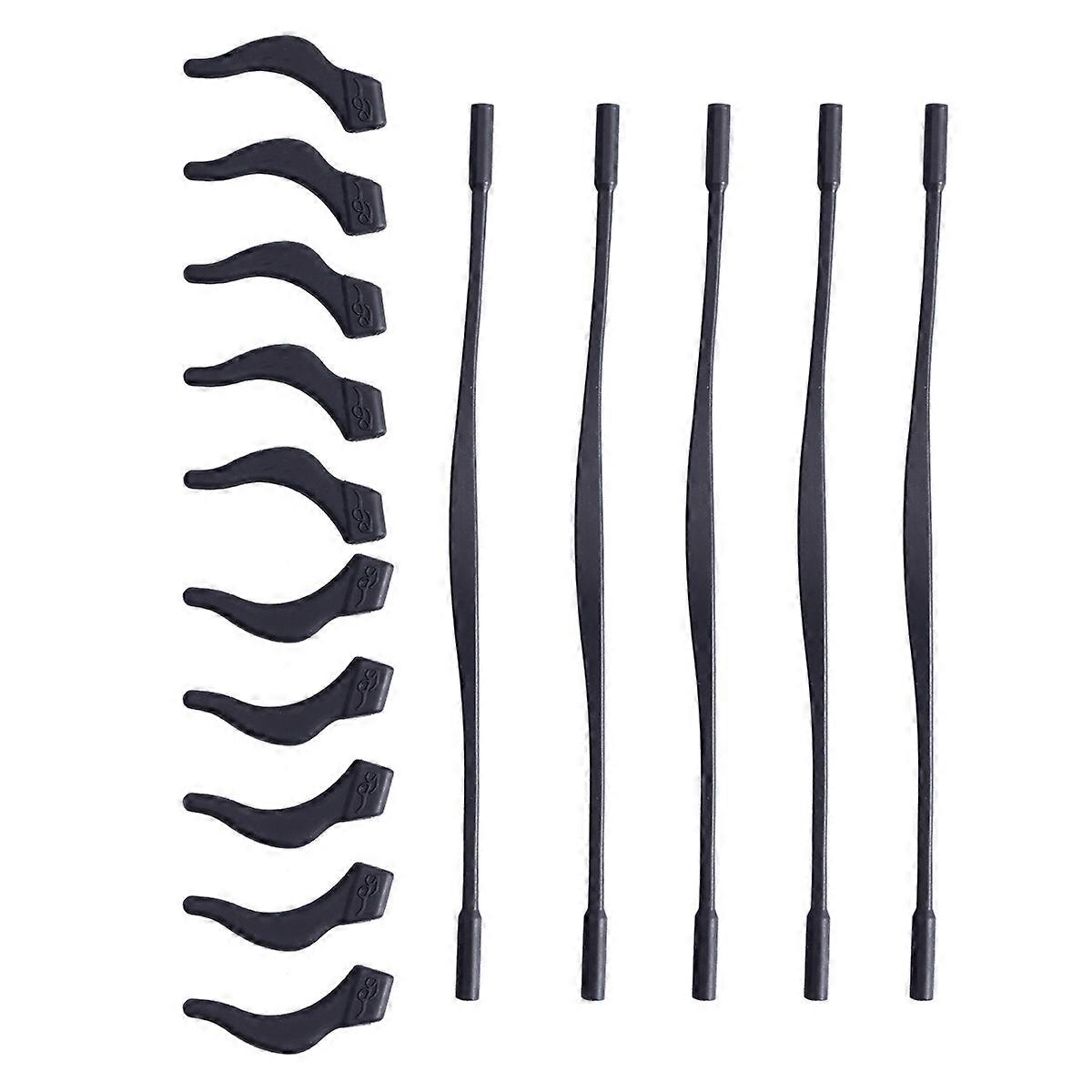 Kids Glasses Hook Silicone Retainer Strap for Eyewear with 5Sets Black