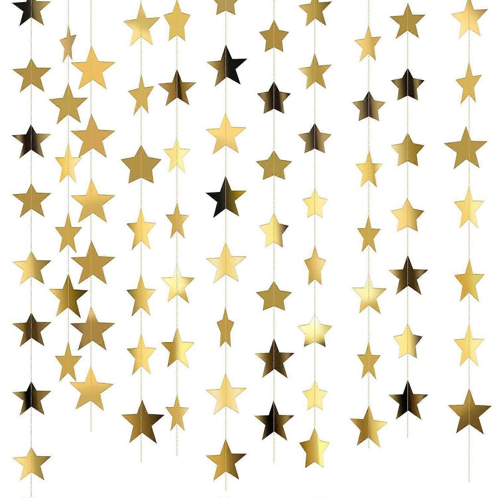 Multicolor 5 Point Star Paper Garland For Party Decorations Birthday Wedding Holiday Event Banner String Star Streamer