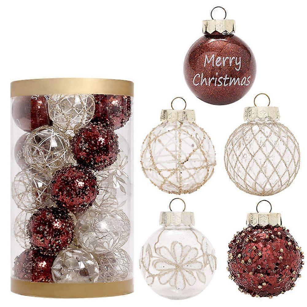 25 bolas de Navidad irrompibles de 6 cm para decoracin de rbol de Navidad, cubo de bolas de plstico reutilizable