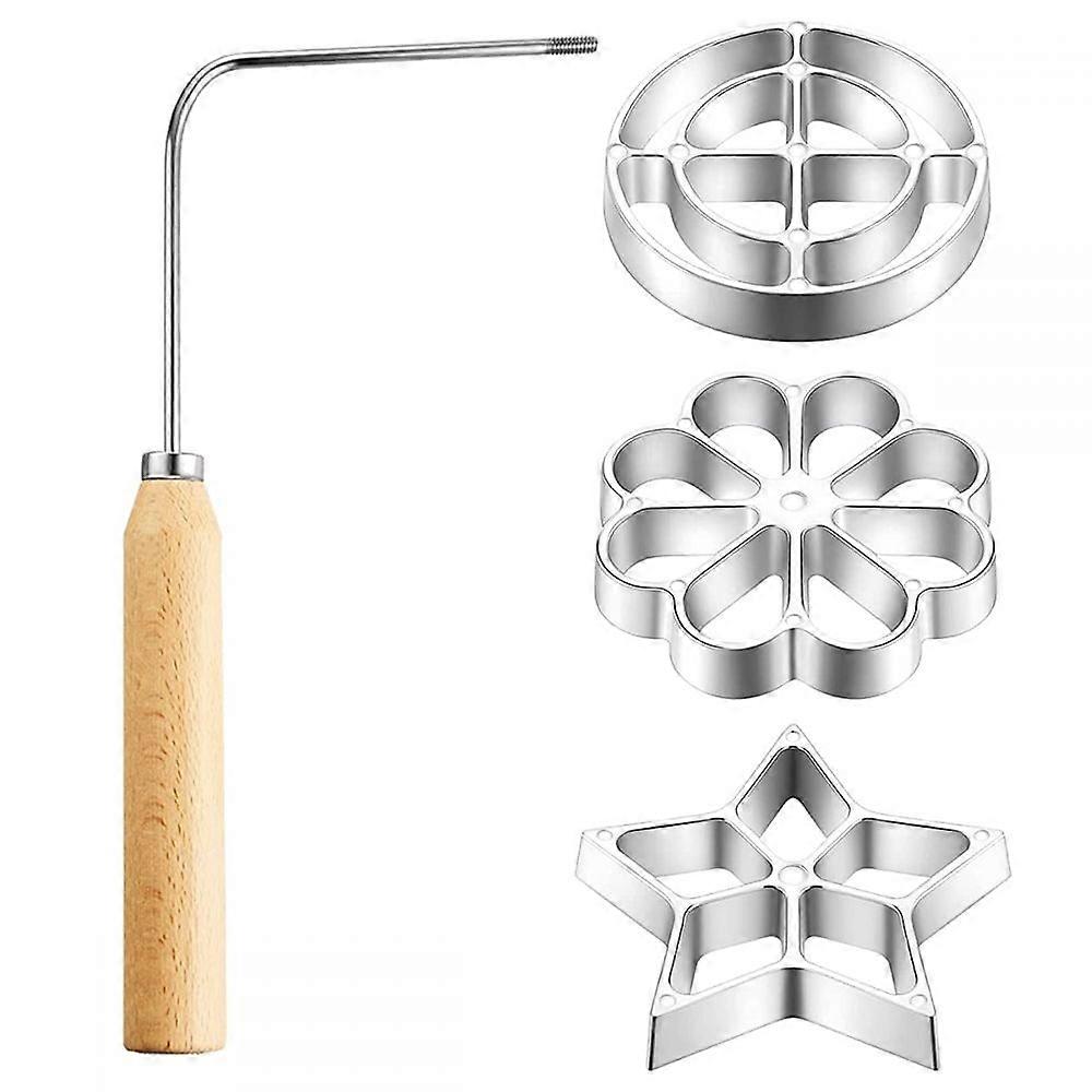4-pack frying mold tools, with 3 interchangeable heads, aluminum molds for baking
