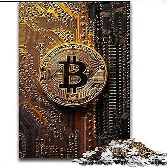 Quebra-cabeças para adultos e adolescentes com logotipo do Bitcoin, quebra-cabeça para adolescentes, alívio do estresse, desafio difícil, decoração e presentes exclusivos para casa - PT 1015