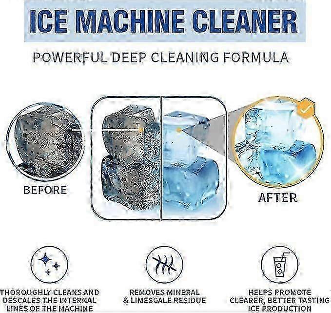 12pcs Ice Machine Cleaner Maker Descaler, Effervescent Drum Cleaning Tablet