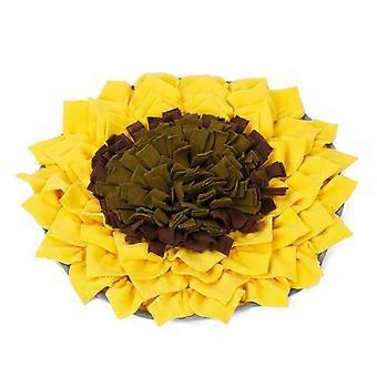 Pet Sniffing Mat Sunflower Flower Sniffing and Licking Mat Educational Anti-choking Food Training Cat Yoga Mat Slow Food Cat Bowl
