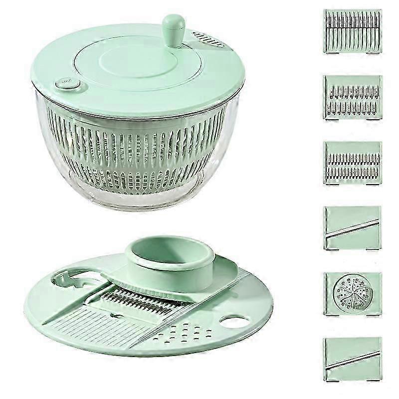 5 In 1 Vegetable Spin Chopper, Salad Spinner with Slicer, Lettuce Spinner Dryer
