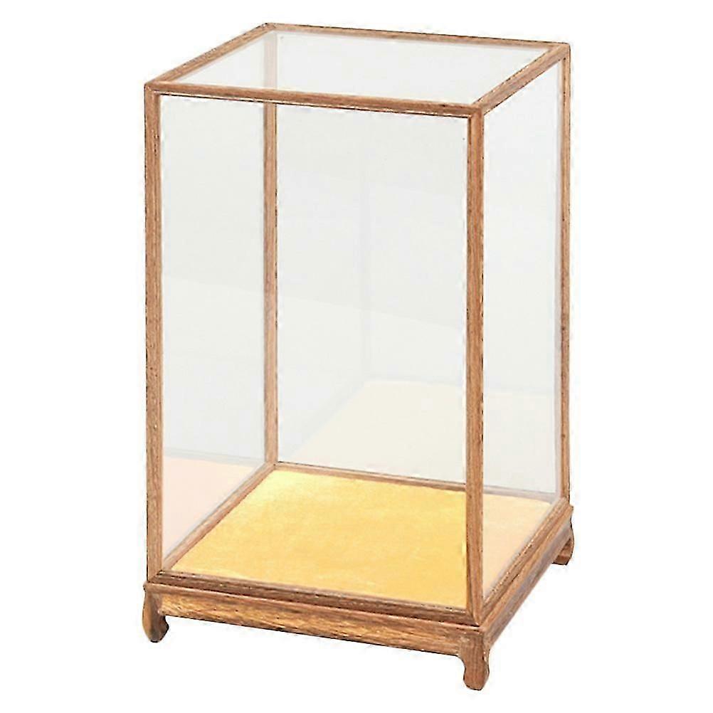 Brown Wood and Glass Collectibles Display Case for Storage Use High-Grade Material