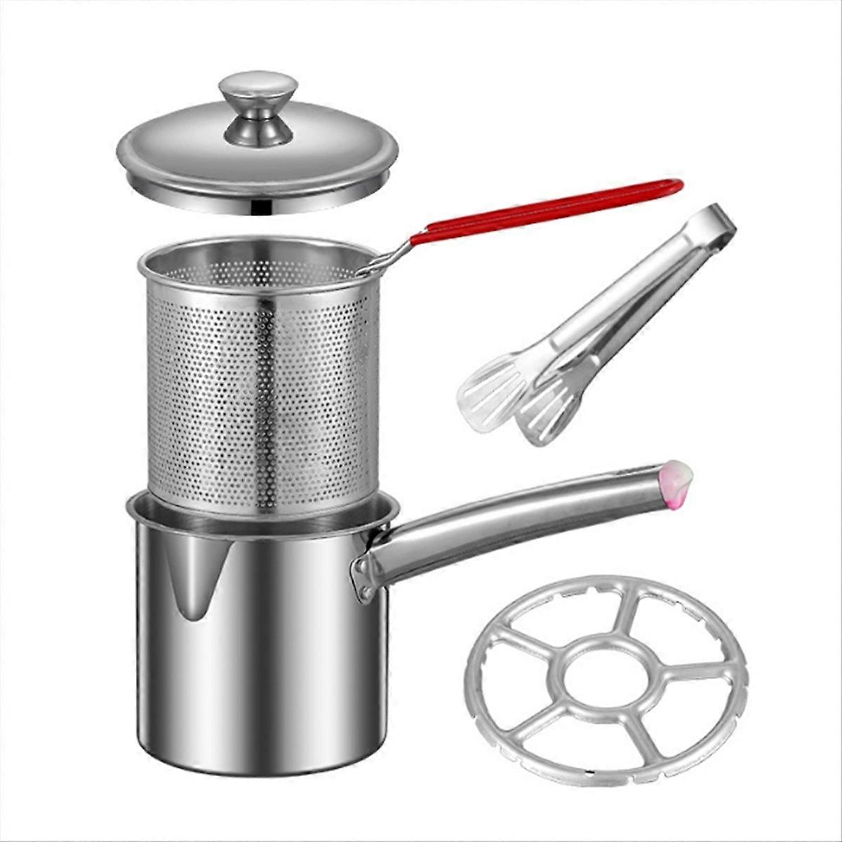 Olla freidora de 1,8 l, cestas multiusos de acero inoxidable