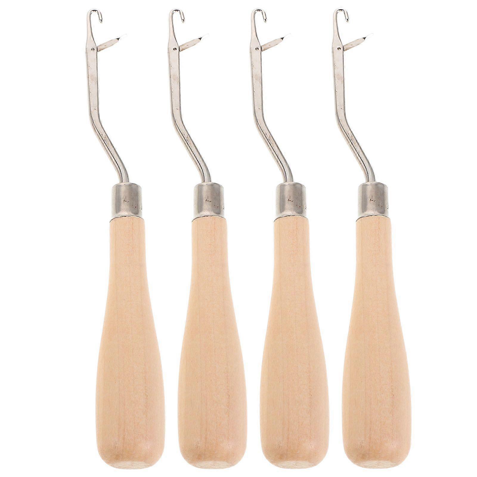 4pcs Crochet Hooks: Latch Hook Needle With Ergonomic Handle For Diy Braids Dreadlocks Hair Extensions Carpet Weaving - Multi-Function Crocheting Tool