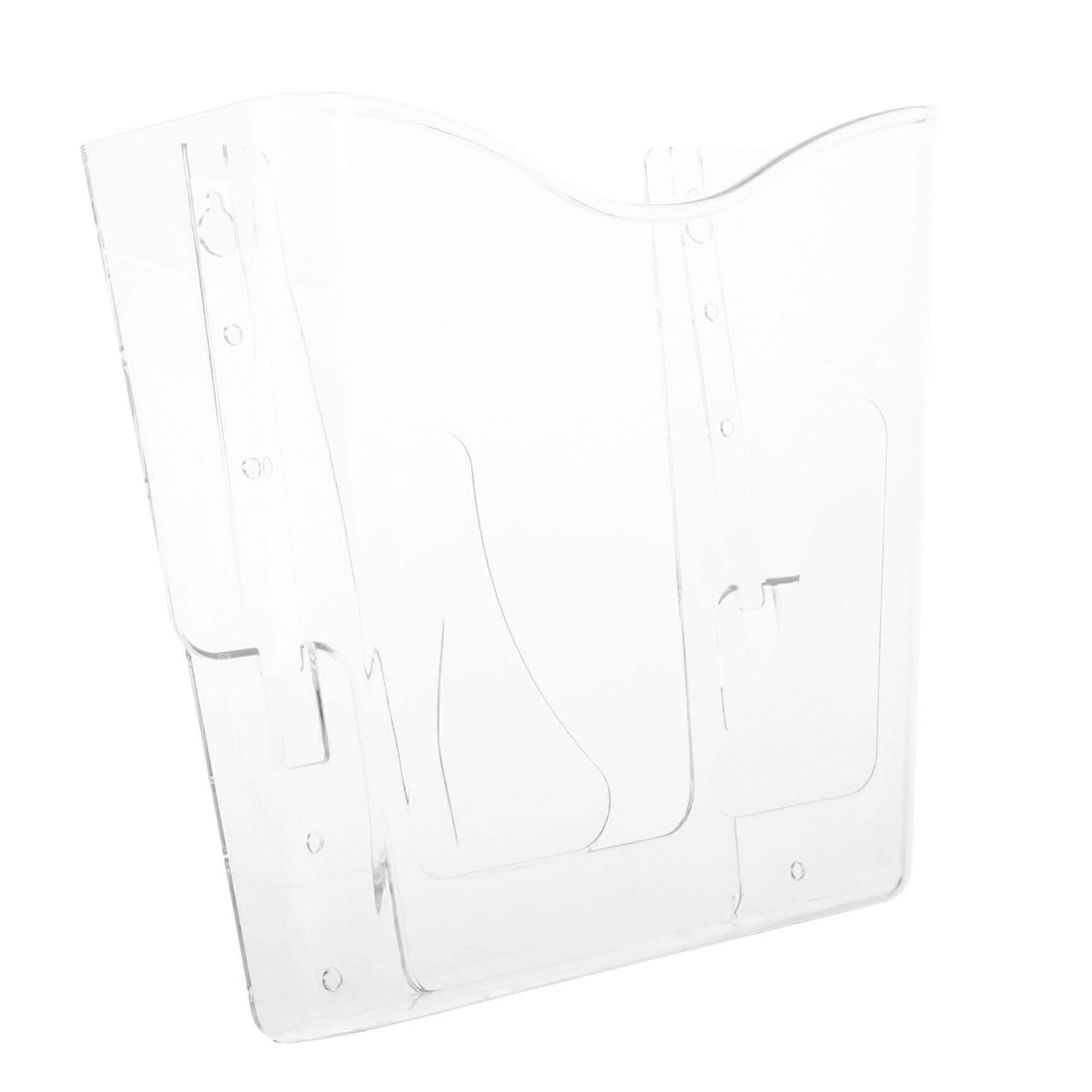 Wall Mounted Brochure Holder and Magazine Rack, Acrylic Display Stand For A4 Documents, Easy To Install Wall Organizer