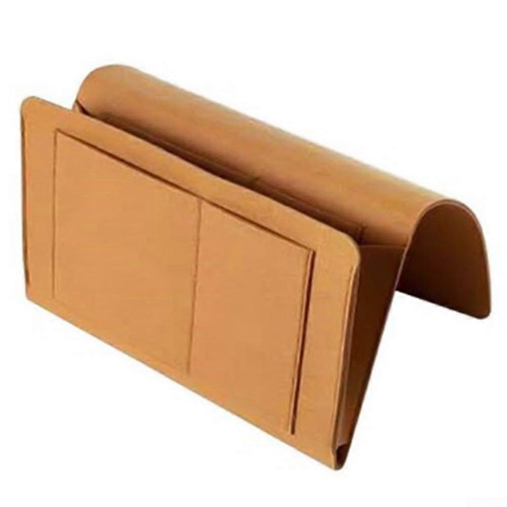 Felt Bedside Caddy Hanging Storage Organizer With Large Pockets For Sofa Side Or Bed Nightstand Alternative Brown