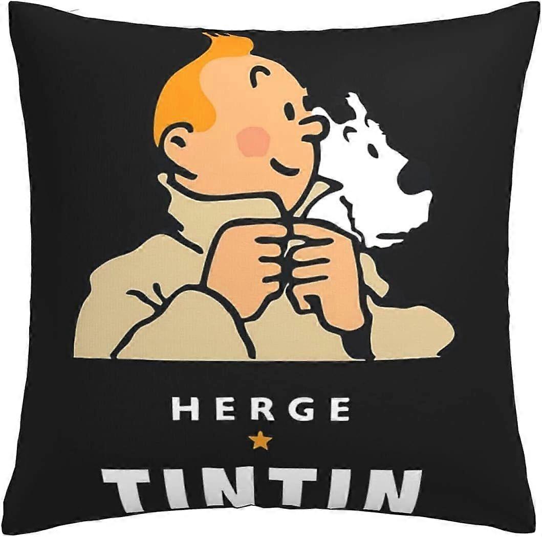 n998 Herge Tim and Struppi أغطية وسادات 45 × 45 سم مربعة رمي أغطية لغرفة نوم الأريكة مع سحاب غير مرئي 18 × 18 بوصة مجموعات من 1 -TB3998 hn