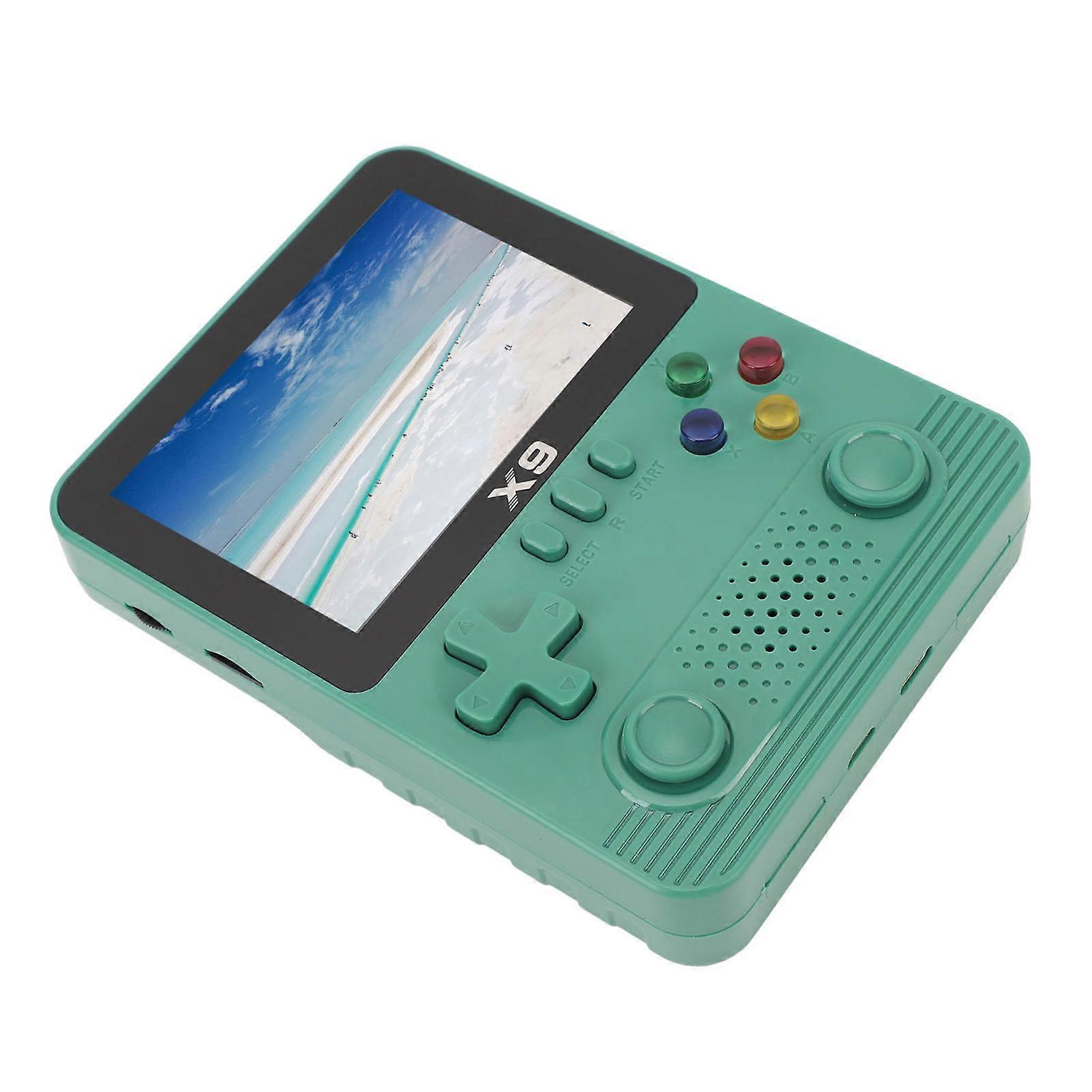 Handheld Gaming Console Retro 3.5 Inch Color IPS Screen 32G 6000mAh Handheld Game Player Support 2 Players Green 