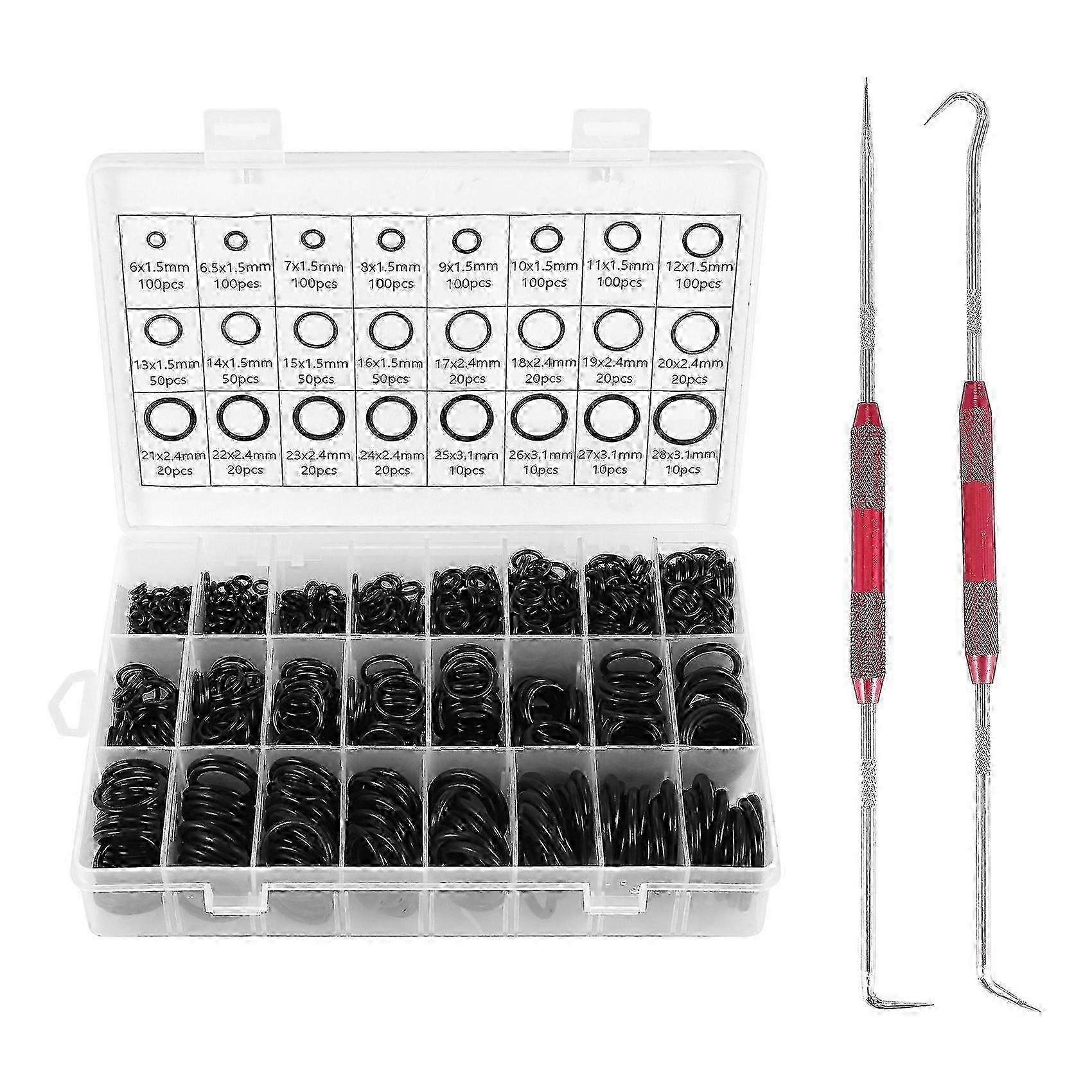 Nitrile Rubber O Ring Set with Hook Tools NBR Seal Rings Gasket Oring Oil-Resistant Sealing O-Ring K Edition 0703