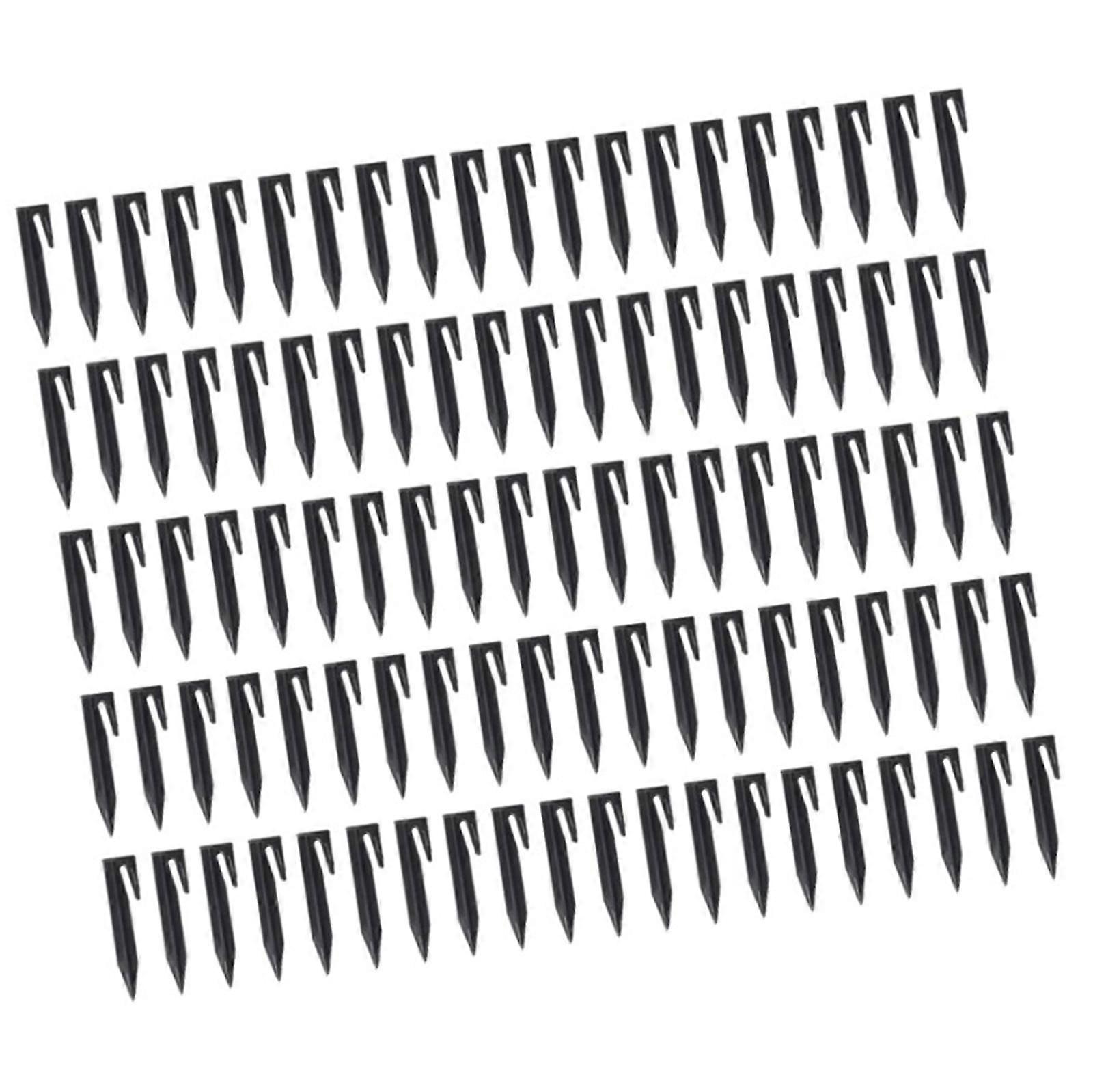 100Pcs Boundaries Wire Stake Lawn Plastic Tent Peg Landscape Staple Boundaries Nails Tool Fixing Pin Easy to Use Multicolor