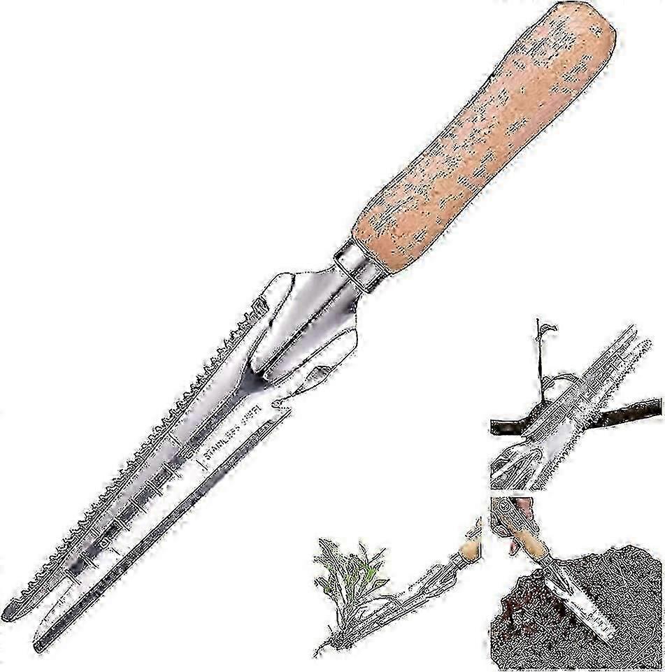 Garden Weeding Tools Stainless Steel Manual Garden Tools Weed Puller Tool with Serration and Scale