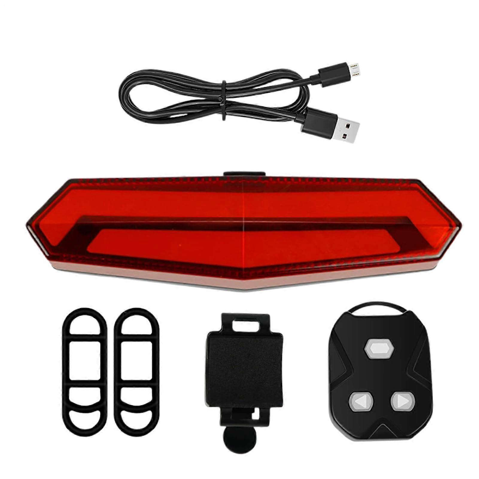 Bicycles Tail Light Turns Signals Rechargeable Rear Light For Bike With Auto Safety Warning Remote Bell Function