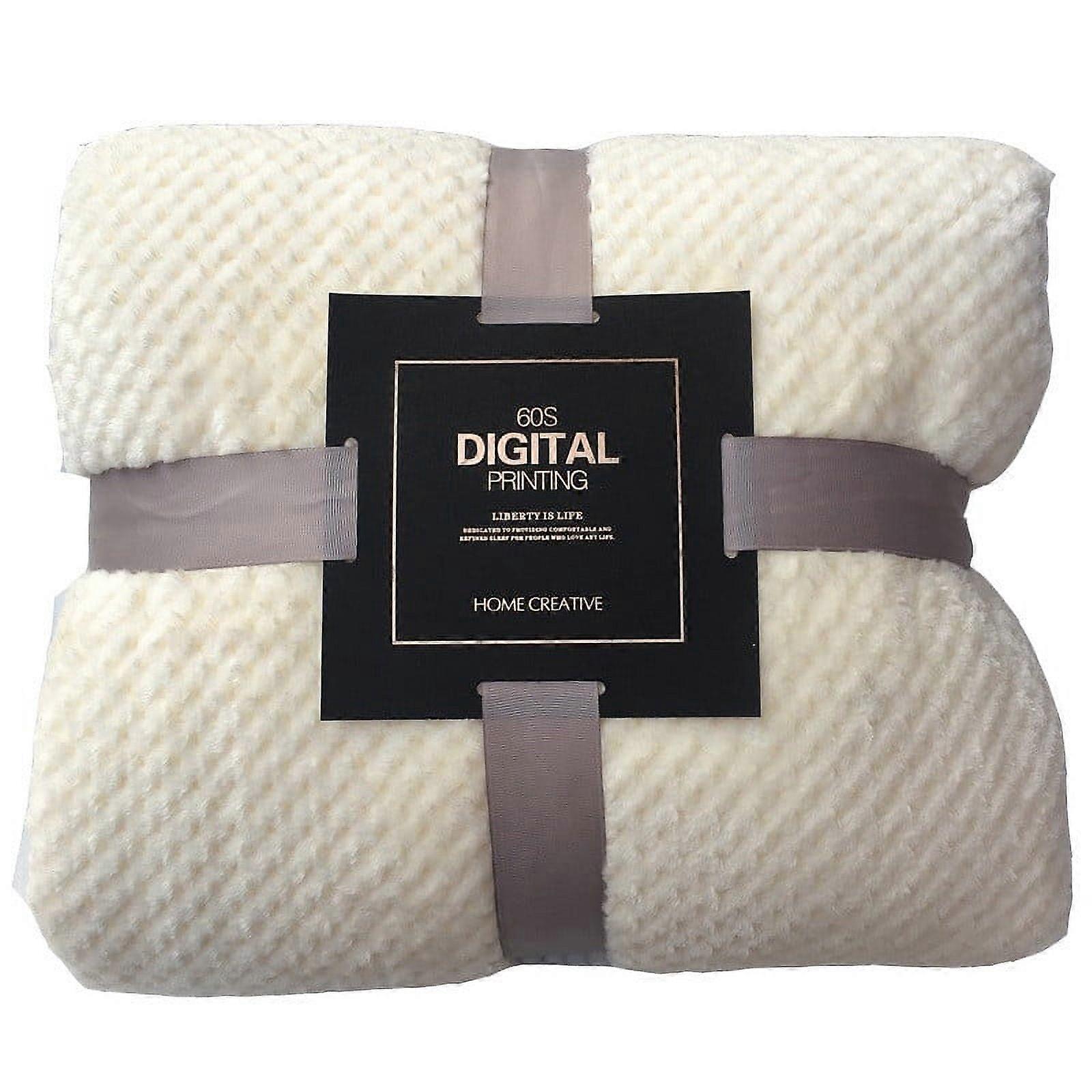 WRXMIJNHGSA Soft Warm Plaid Fleece Bed Blanket Large Mesh Flannel Blankets Thick Breathable