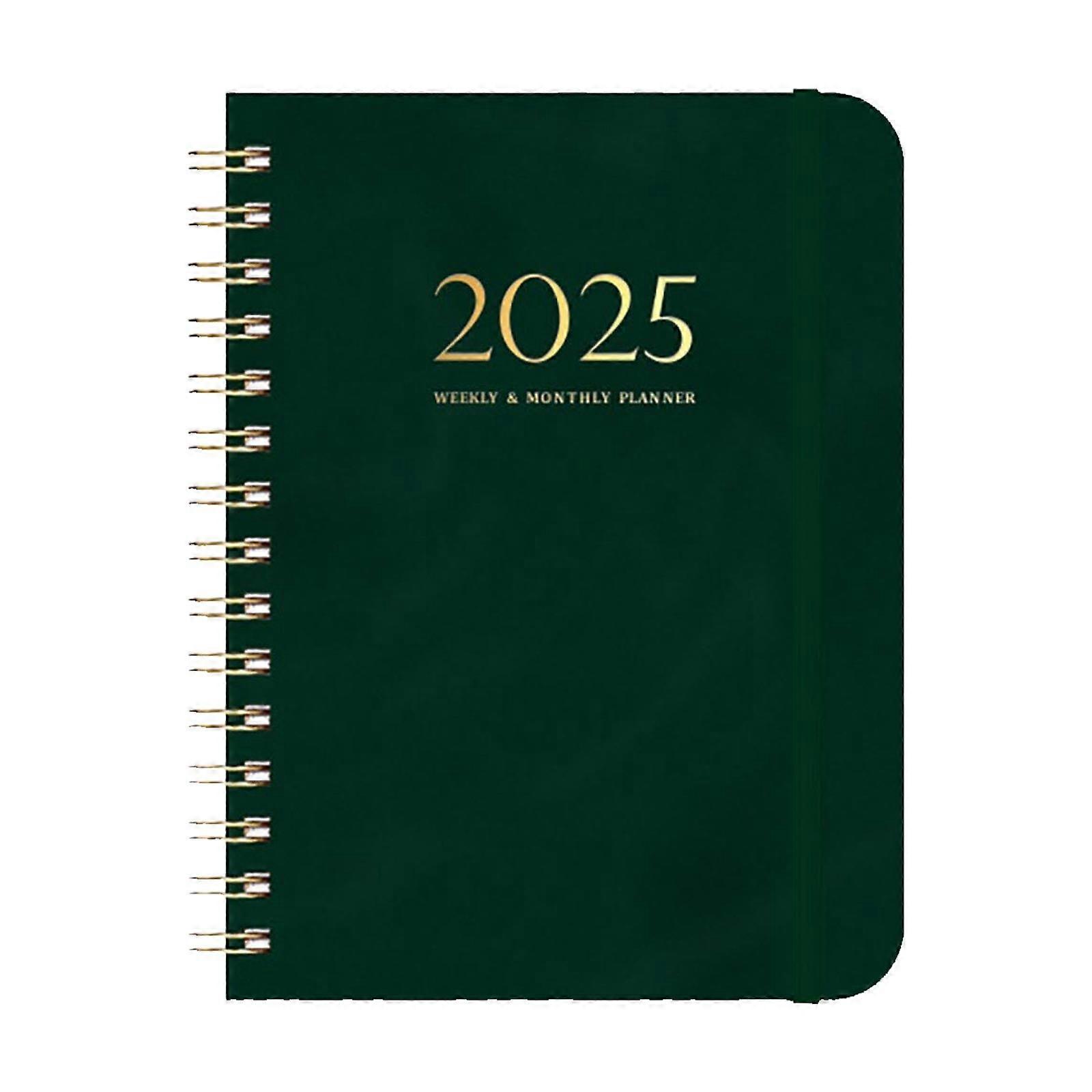 2025 Leather Bound Planner: A5 Weekly & Daily Journal, Wire Bound Organizer Notebook for Stylish Productivity