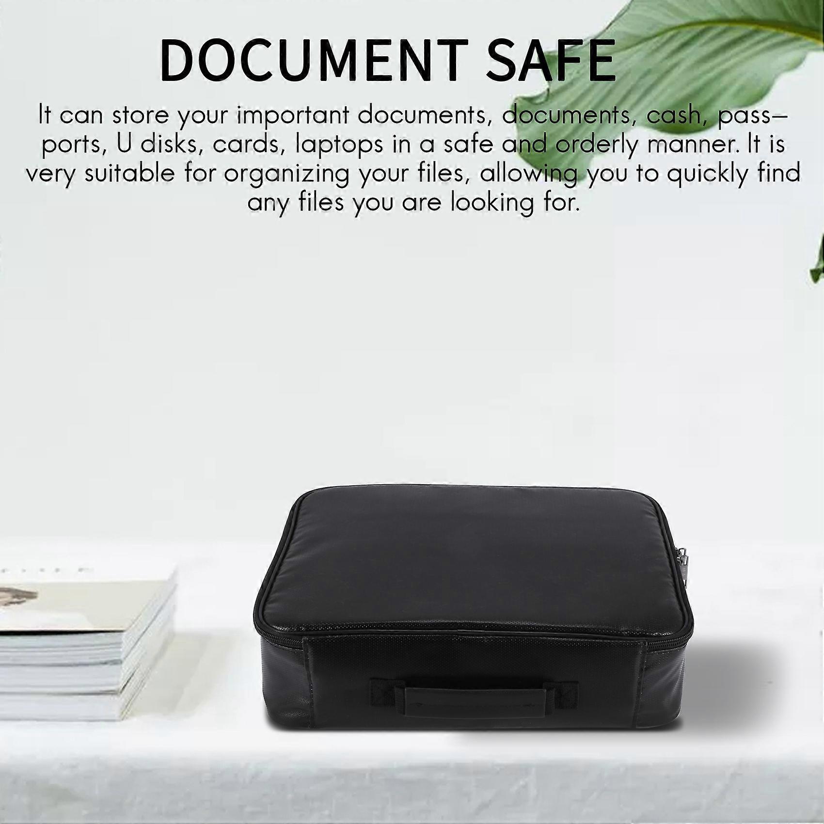 Fireproof Document Storage Lock Bag,Carry Wallet,Multi-Layer Portable Document Storage,Suitable for 