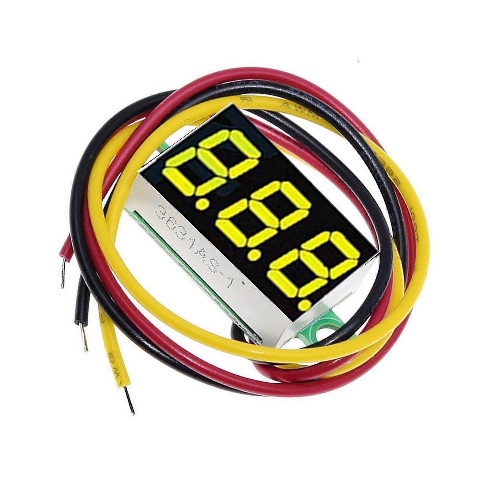 Versatile 0.36 Inch Digital Voltmeter with Stable Three Wire Setups Suitable for Engineers & Electronics Enthusiasts  Yellow