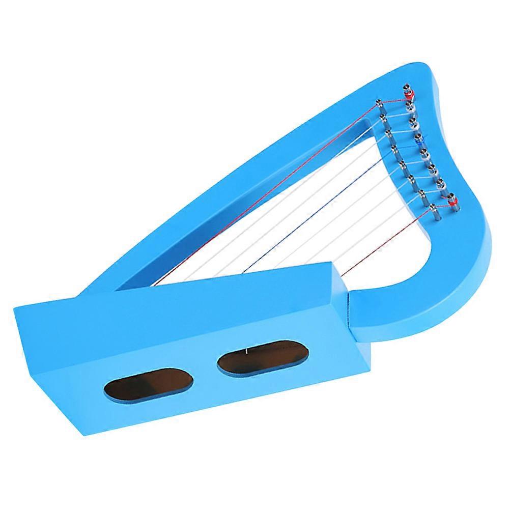 Wooden 8-String Lyre Harp Instrument for Beginners Music Learning