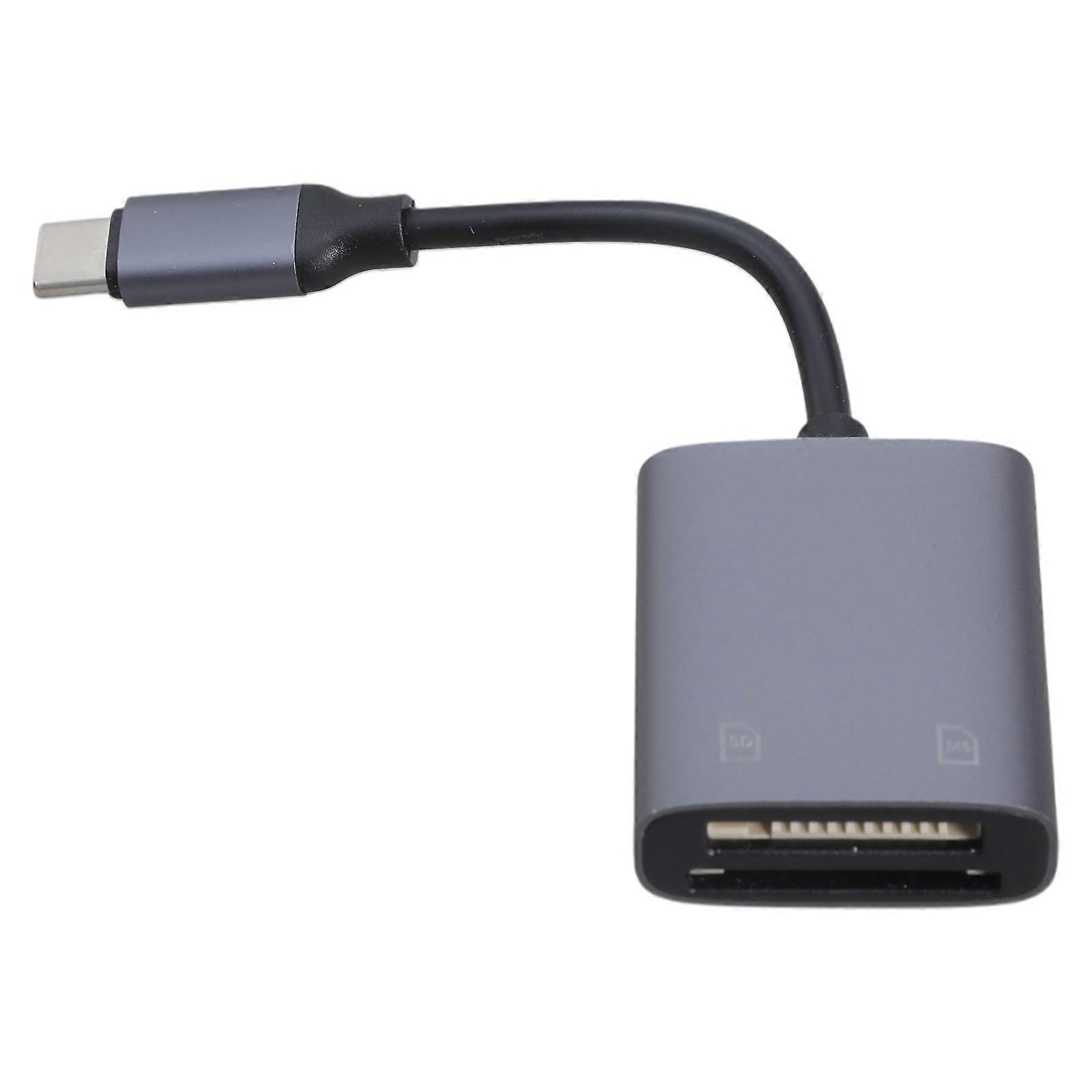 USB C Card Reader USB C Memory Card Reader Adapter USB to SD+MS Picture Card Camera Viewer for Phone/Tablet/Laptop/PC Multicolor