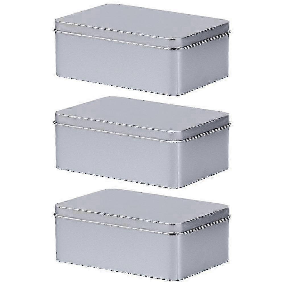 3pcs Tin Box With Lid Tinplate Storage Box Multipurpose Wedding Candy Tin
