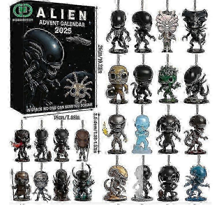 Christmas Countdown for Home Decor with Alien Themed Advent Calendar and Sci-Fi Acrylic Pieces