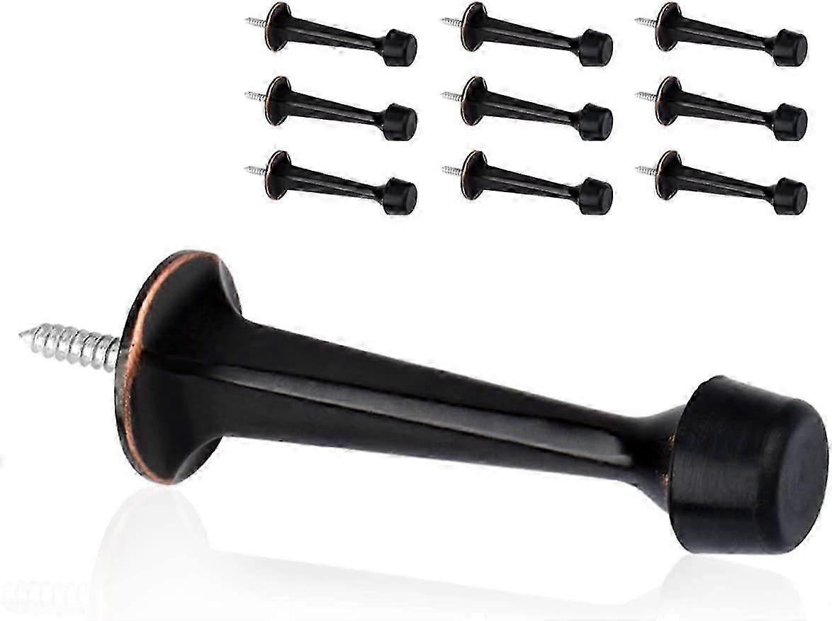 2 pack solid rigid door stops durable with soft rubber tips