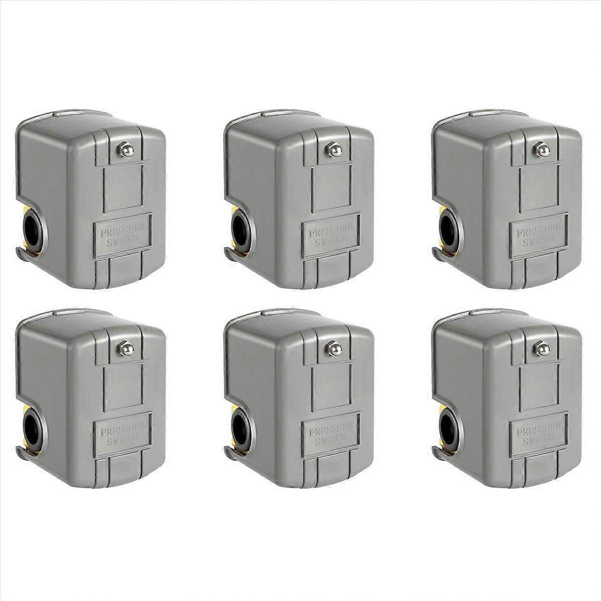 6X trykkbryter for brønnpumpe, 40-60 Psi vanntrykkbryter justerbar differensial, 1/4 tomme