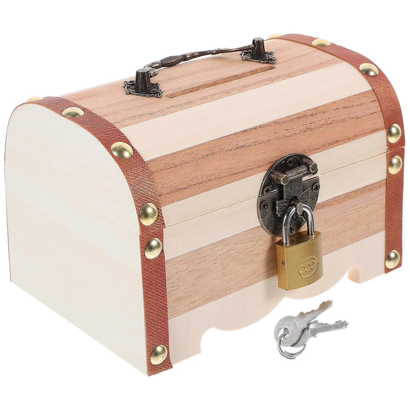 Wooden Piggy Bank for Storage Use with Decorative Design