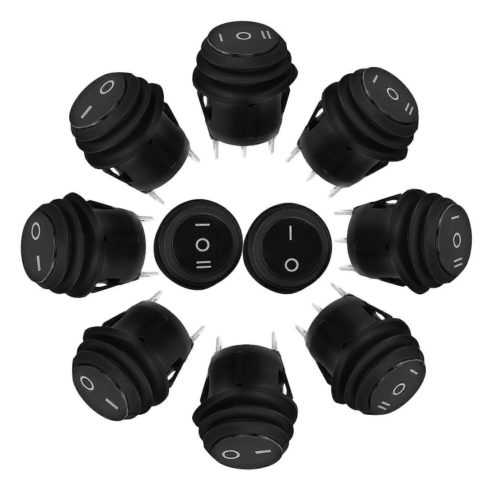 Marine Toggle Switch Round Rocker Switch for on Off Use 10Pcs Pack