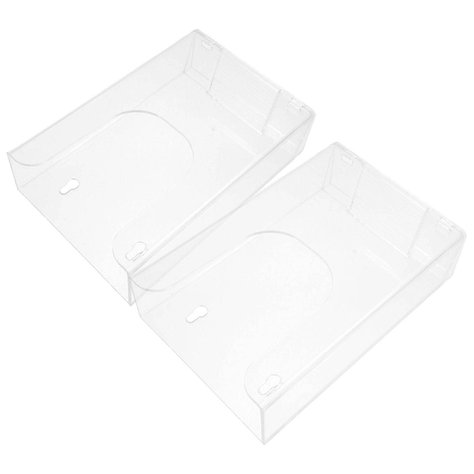 2Pcs Wall Mounted Acrylic Brochure Holder Transparent for Space Saving Storage