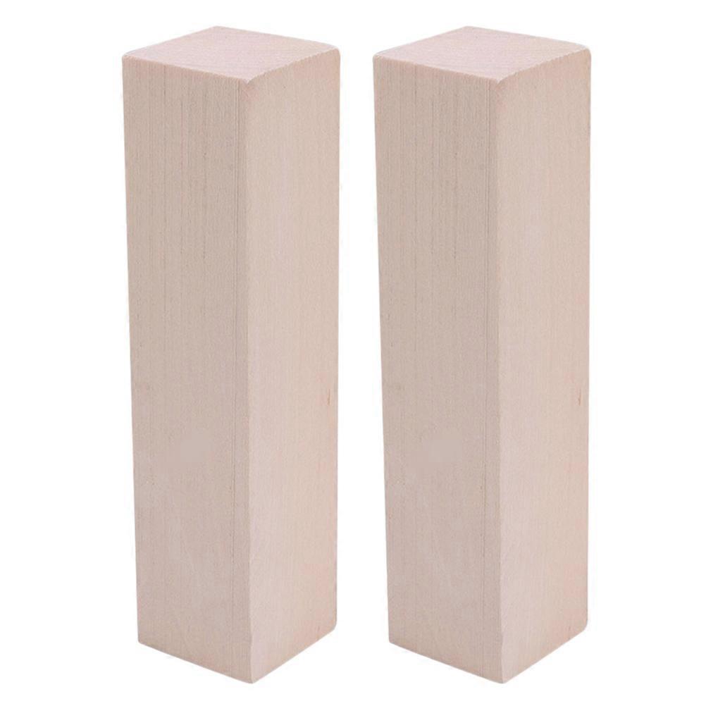 Rectangular Basswood Craft Blocks For Versatile Use In DIY Projects Ideal For Beginners With A Soft Texture Sized 15.00X3.80X3.80CM 2Pcs