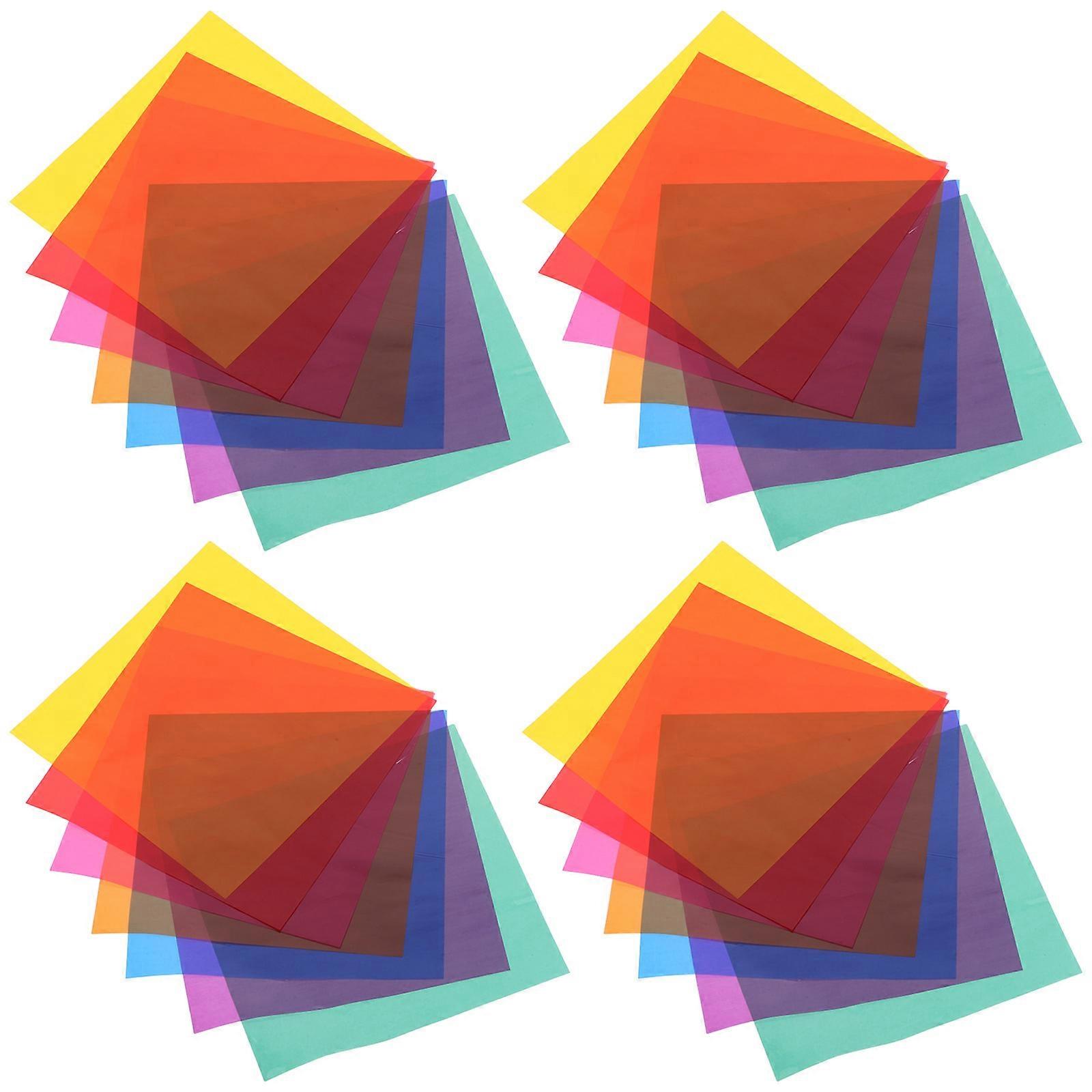 28Pcs Transparent Color Cellophane Sheet for Wrapping Use Multicolor Set