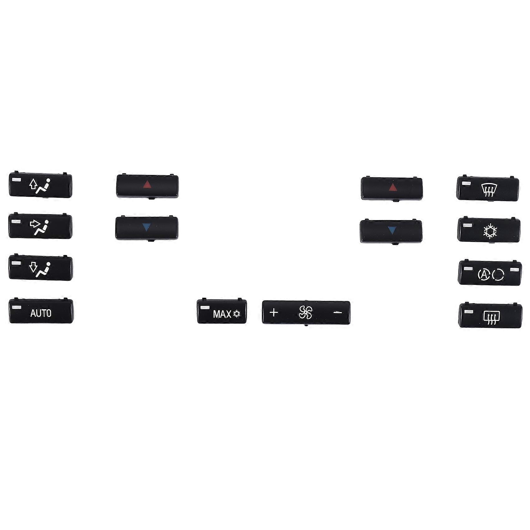 14 Button Key Cap Car Air Conditioner a / C Control Panel Switch Button Key Cover for E39 E53 525I