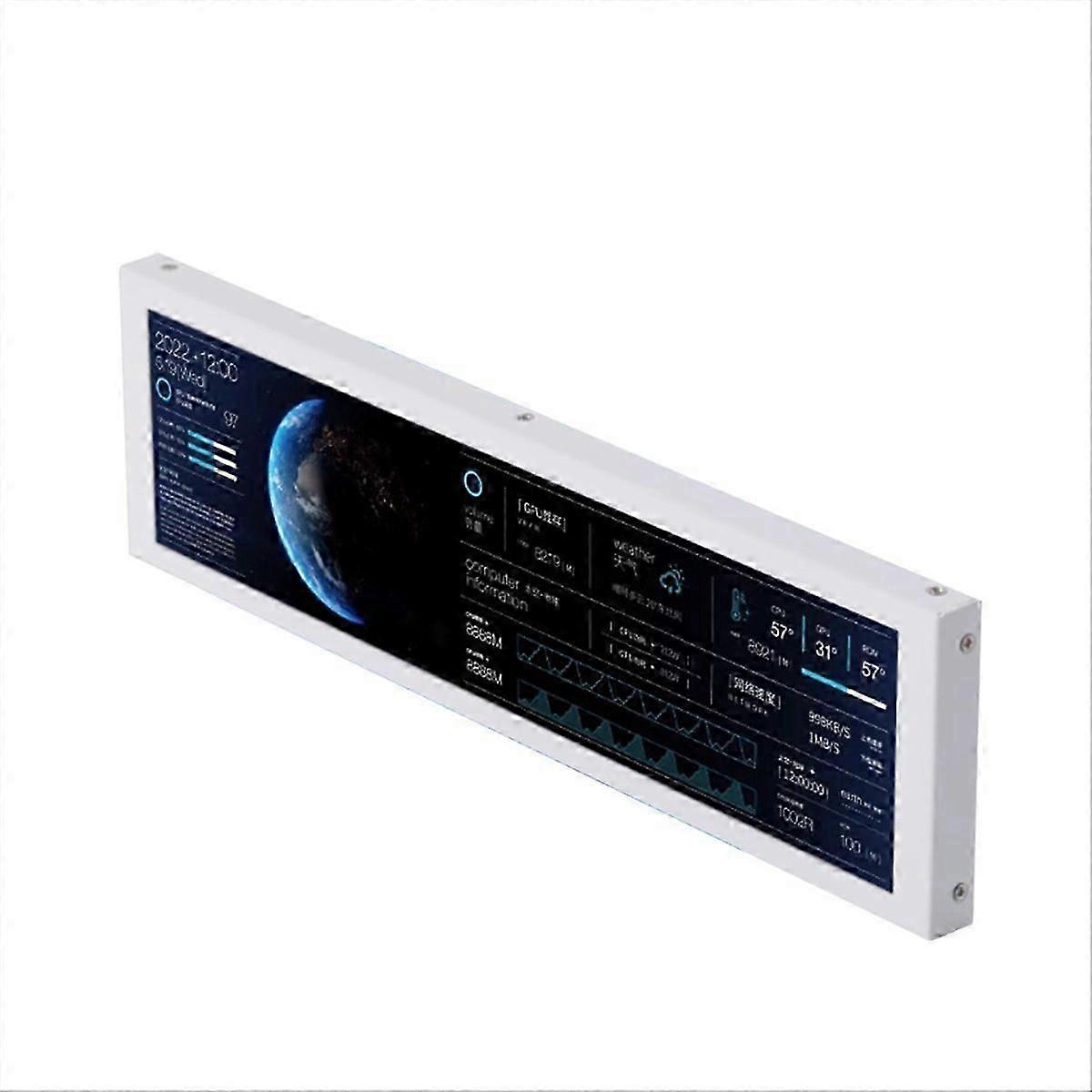 شاشة ثانوية مقاس 8.8 بوصة IPS Type-C - علبة عرض ذكية أبيض