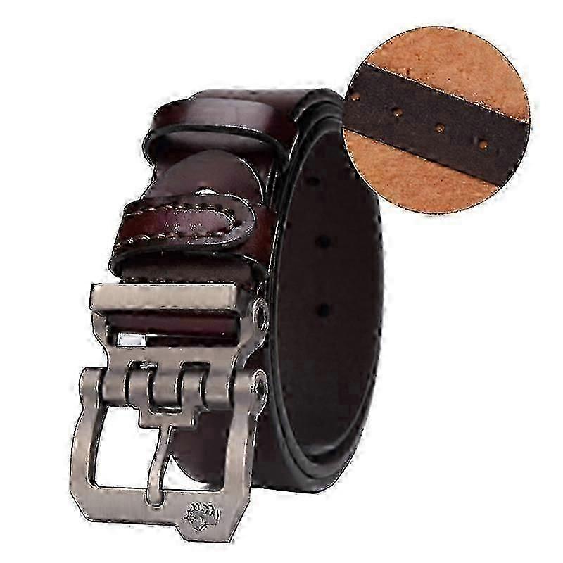 خمر جلد البقر جلد طبيعي مصمم أحزمة رجالية مع مشبك دبوس للجينز - أحزمة الخصر الفاخرة عالية الجودة